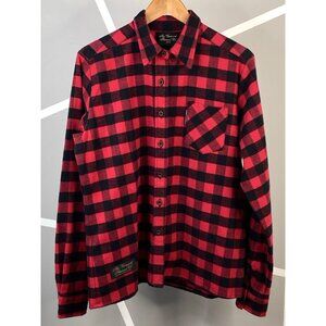Vermont Flannel Company Red Buffalo Plaid Button Up Shirt Women's Large L/S